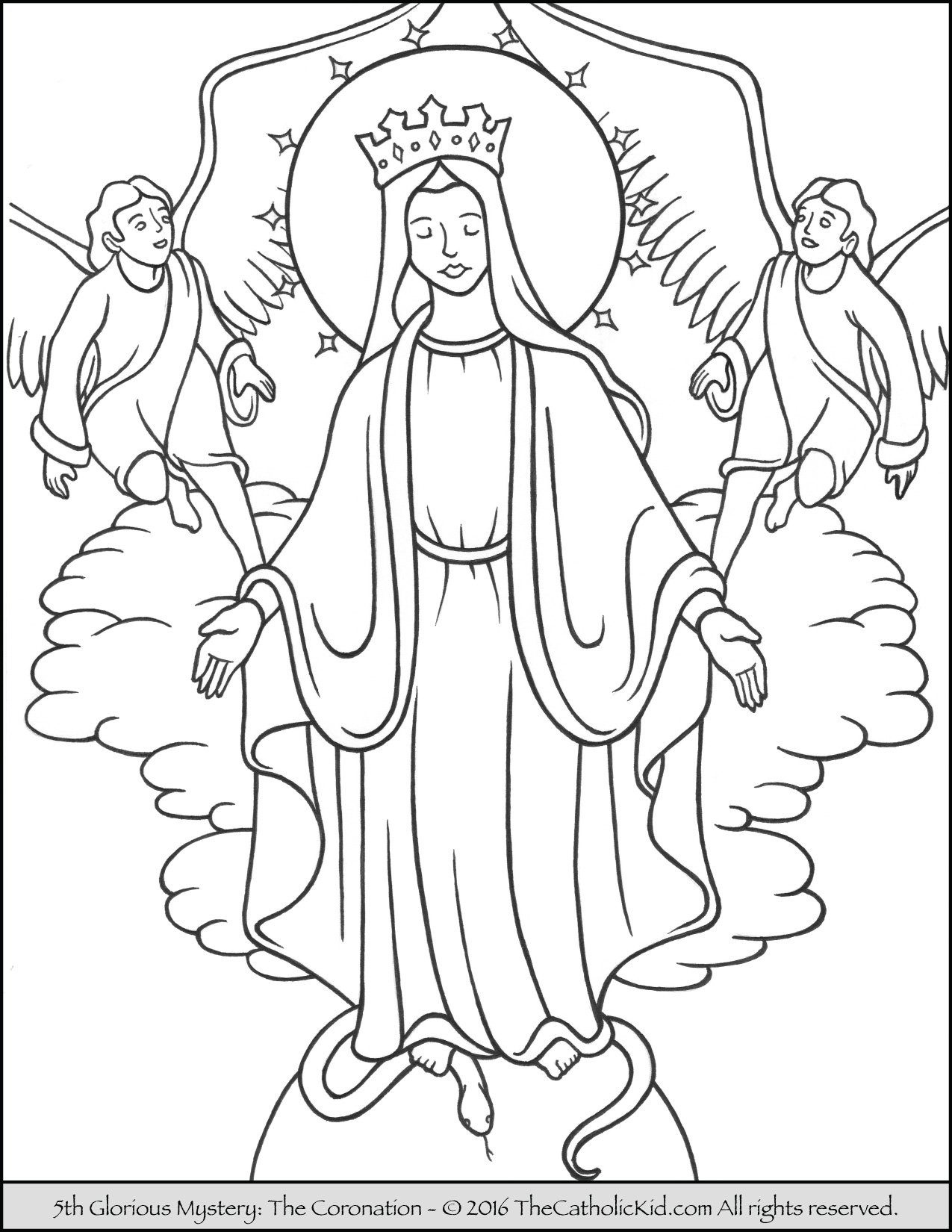 Glorious Mysteries Rosary Coloring Pages The Catholic Kid