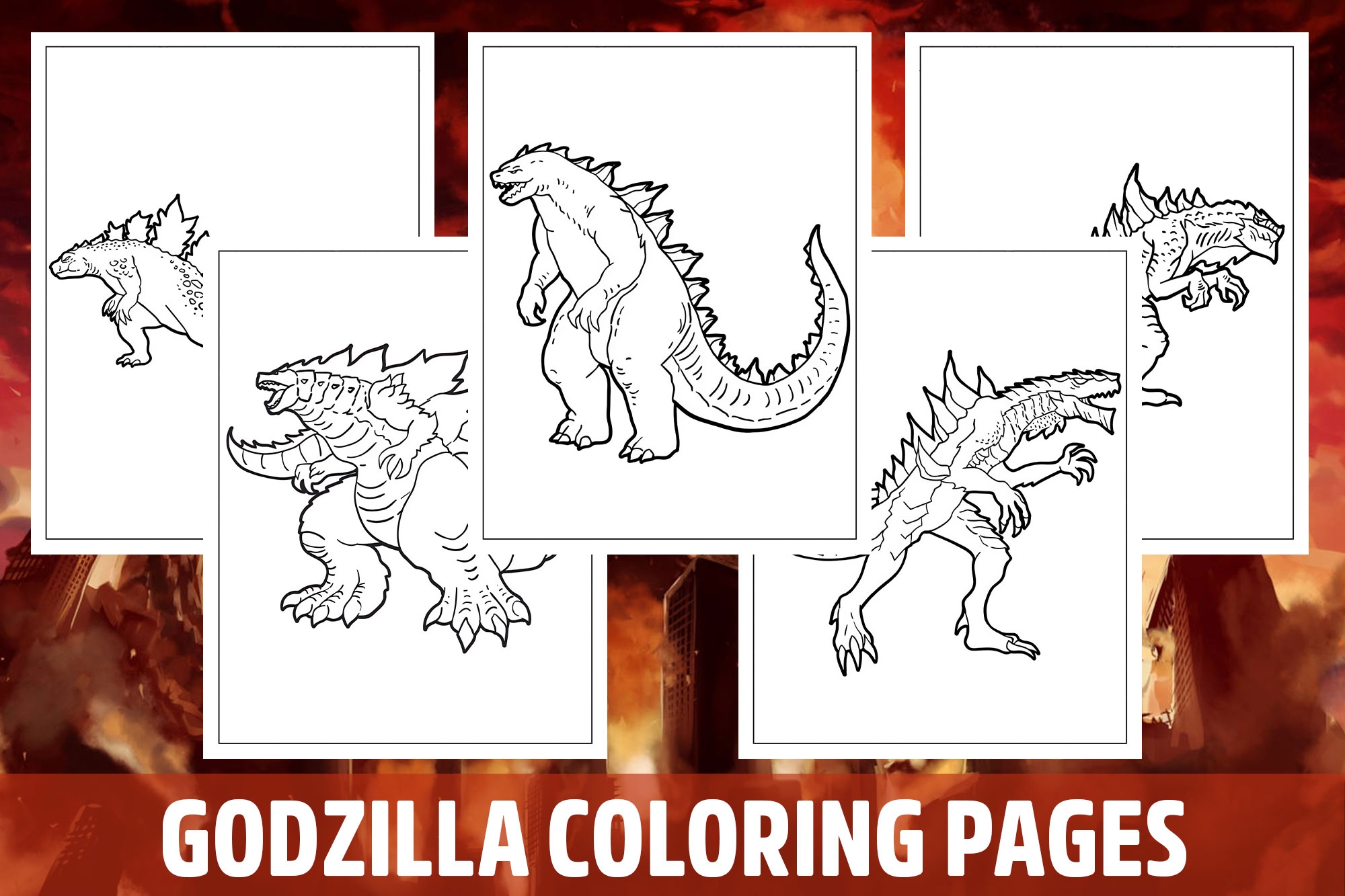Godzilla Coloring Pages For Kids Girls Boys Teens Birthday School Activity Made By Teachers