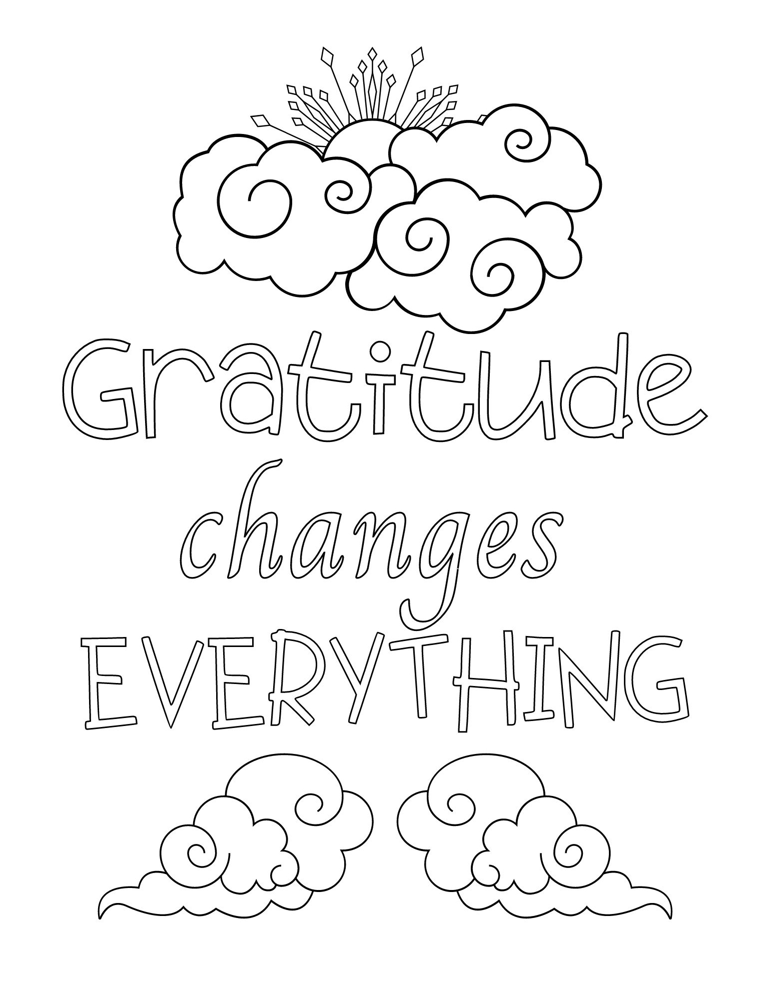 Gratitude Coloring Pages Gift Of Curiosity