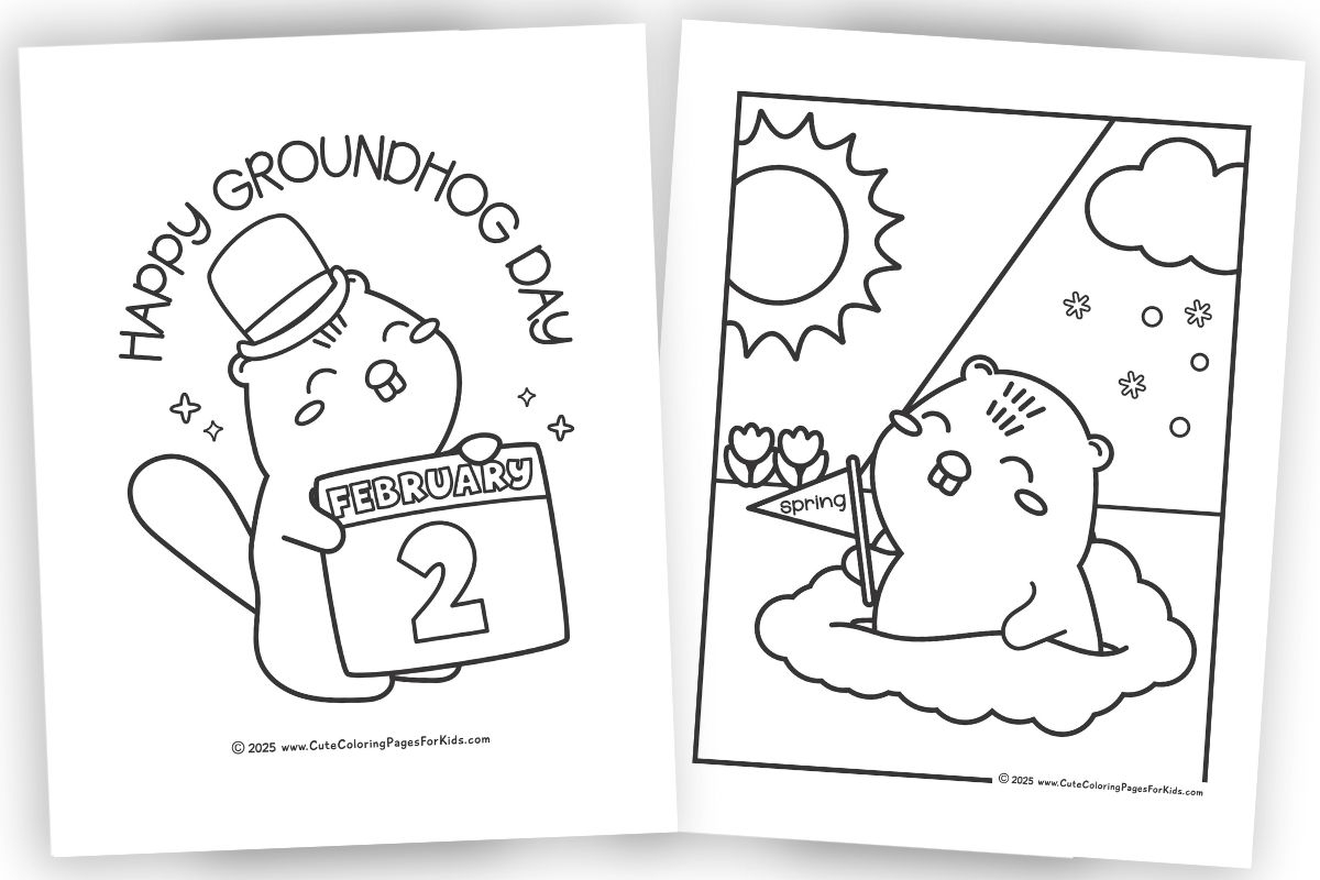 Groundhog Day Coloring Pages Free Printable