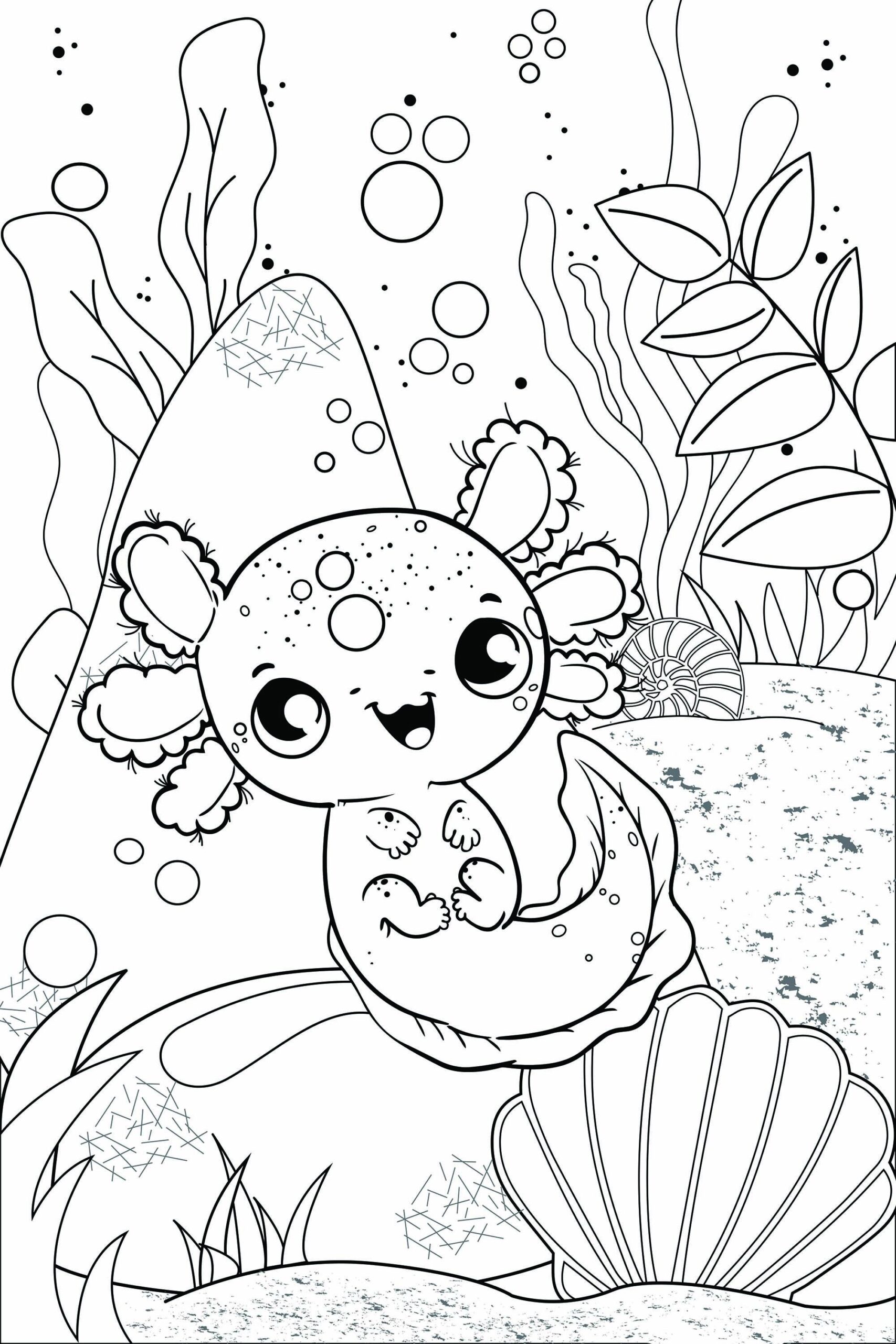 Happy Axolotl Giant Coloring Page Oversized Family Size Coloring Poster