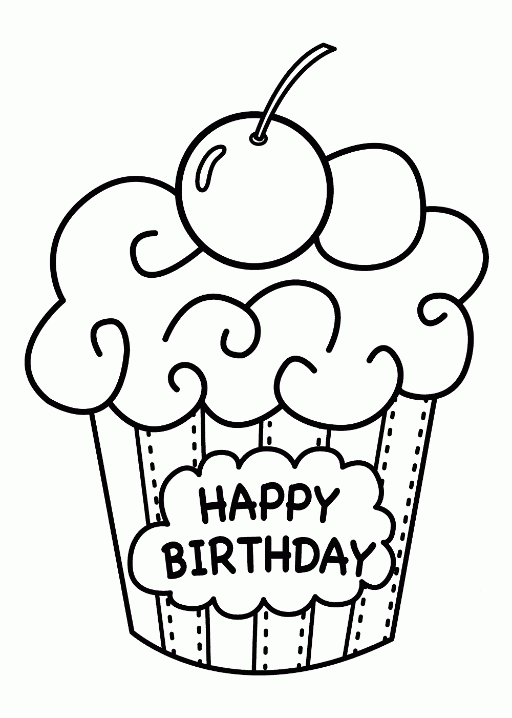 Happy Birthday Coloring Page Free