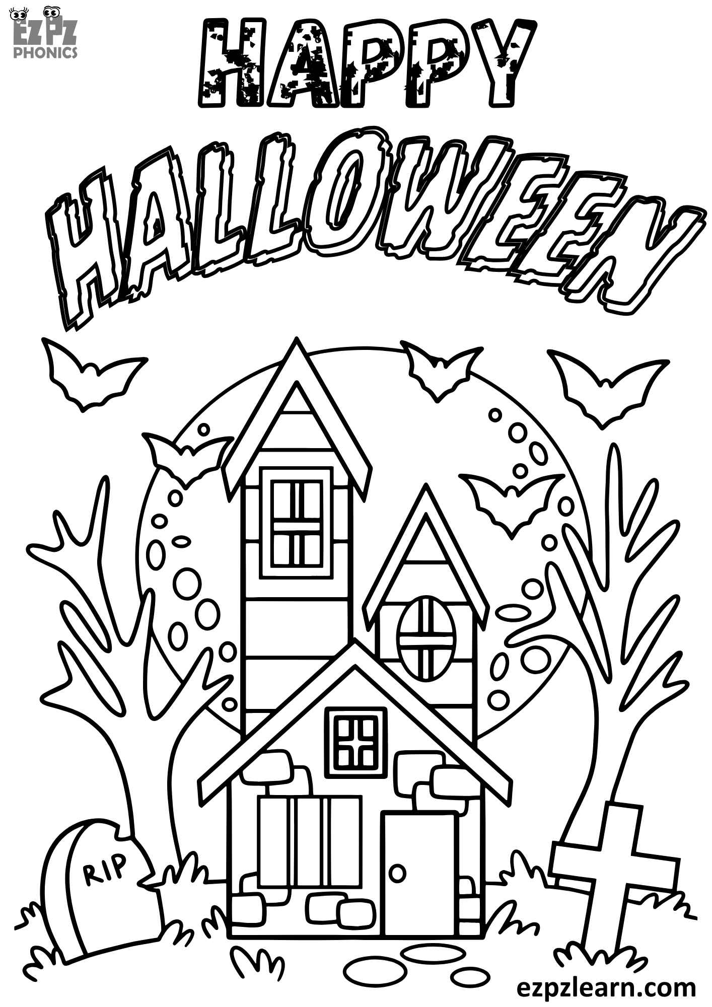 Haunted House Printable Coloring Pages