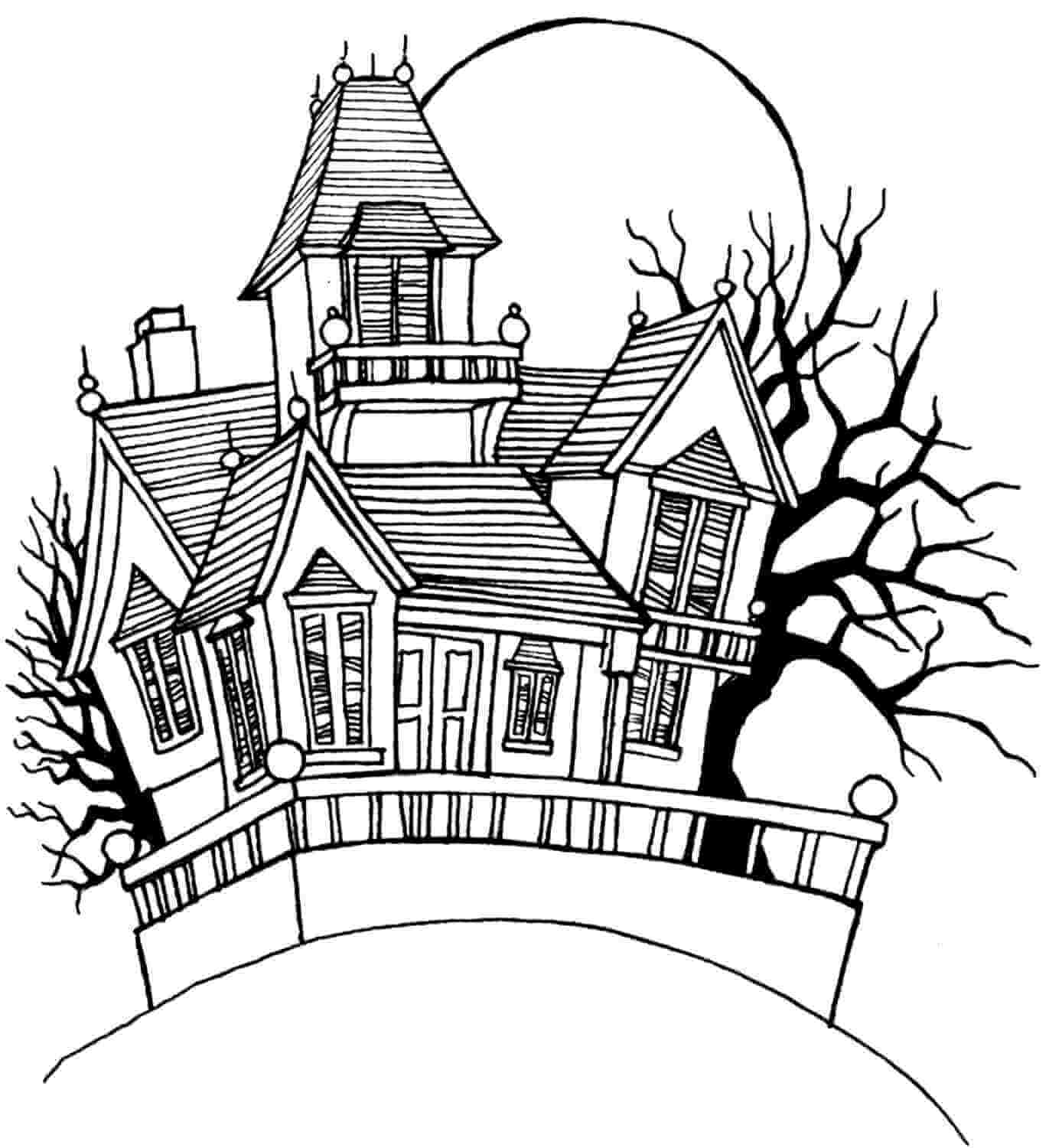 Haunted House Coloring Pages Printable Coloring Pages FREE