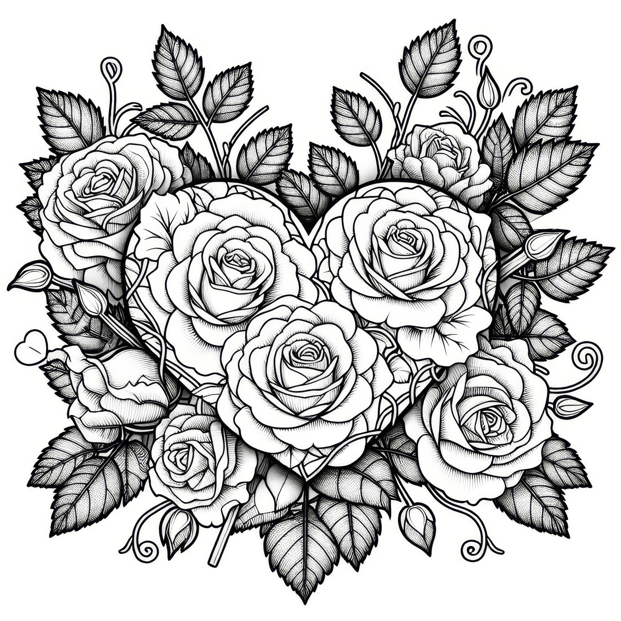 Rose Coloring Pages Free