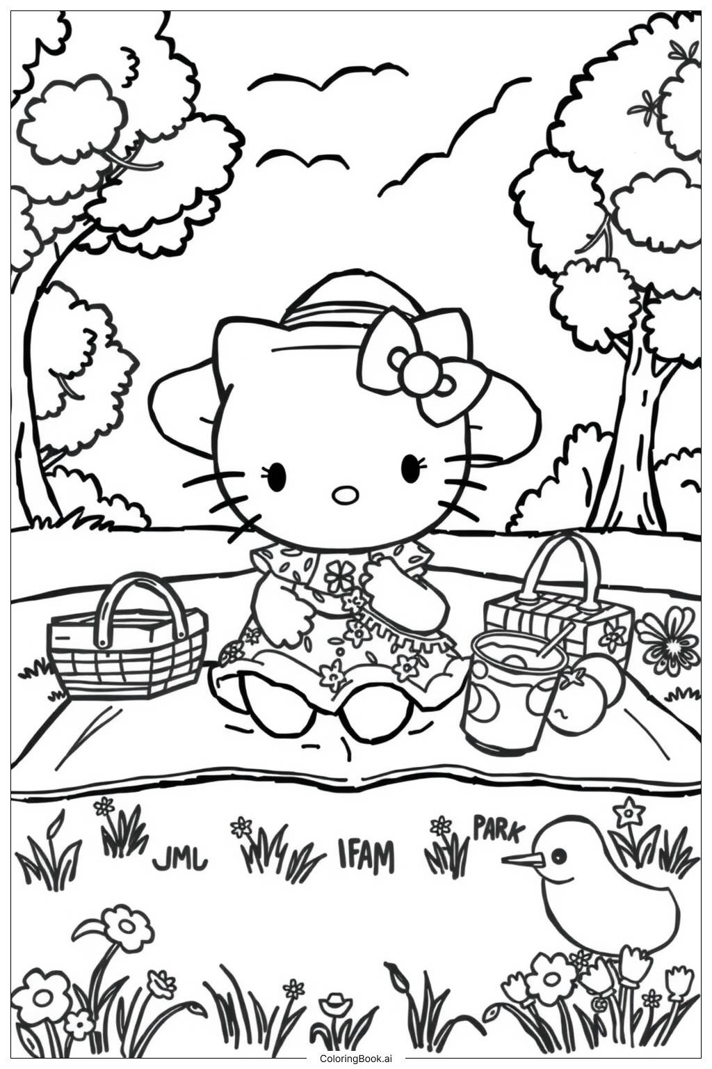 Free Coloring Pages For Hello Kitty