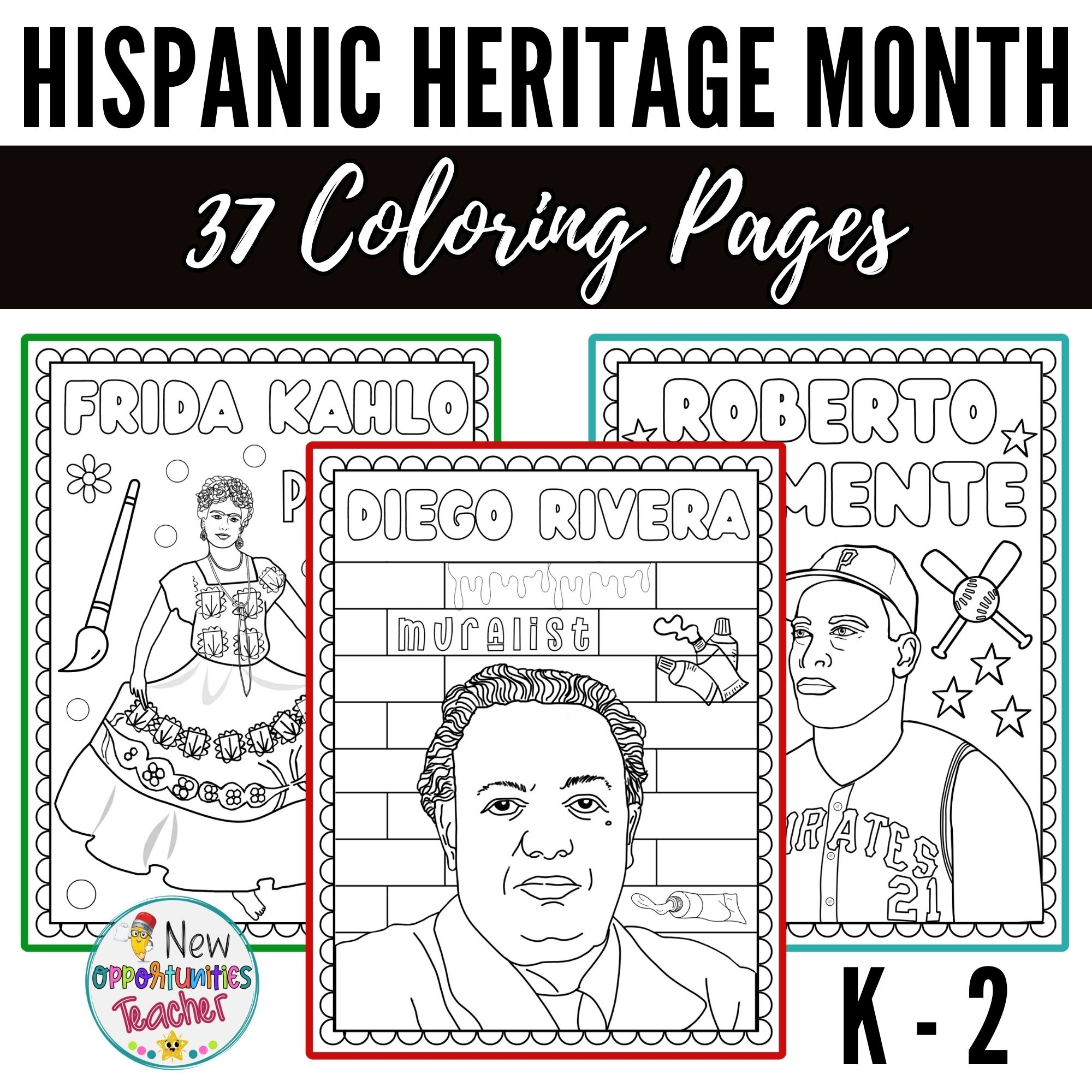 Hispanic Heritage Month Coloring Pages Famous Hispanic Icons Coloring Sheets