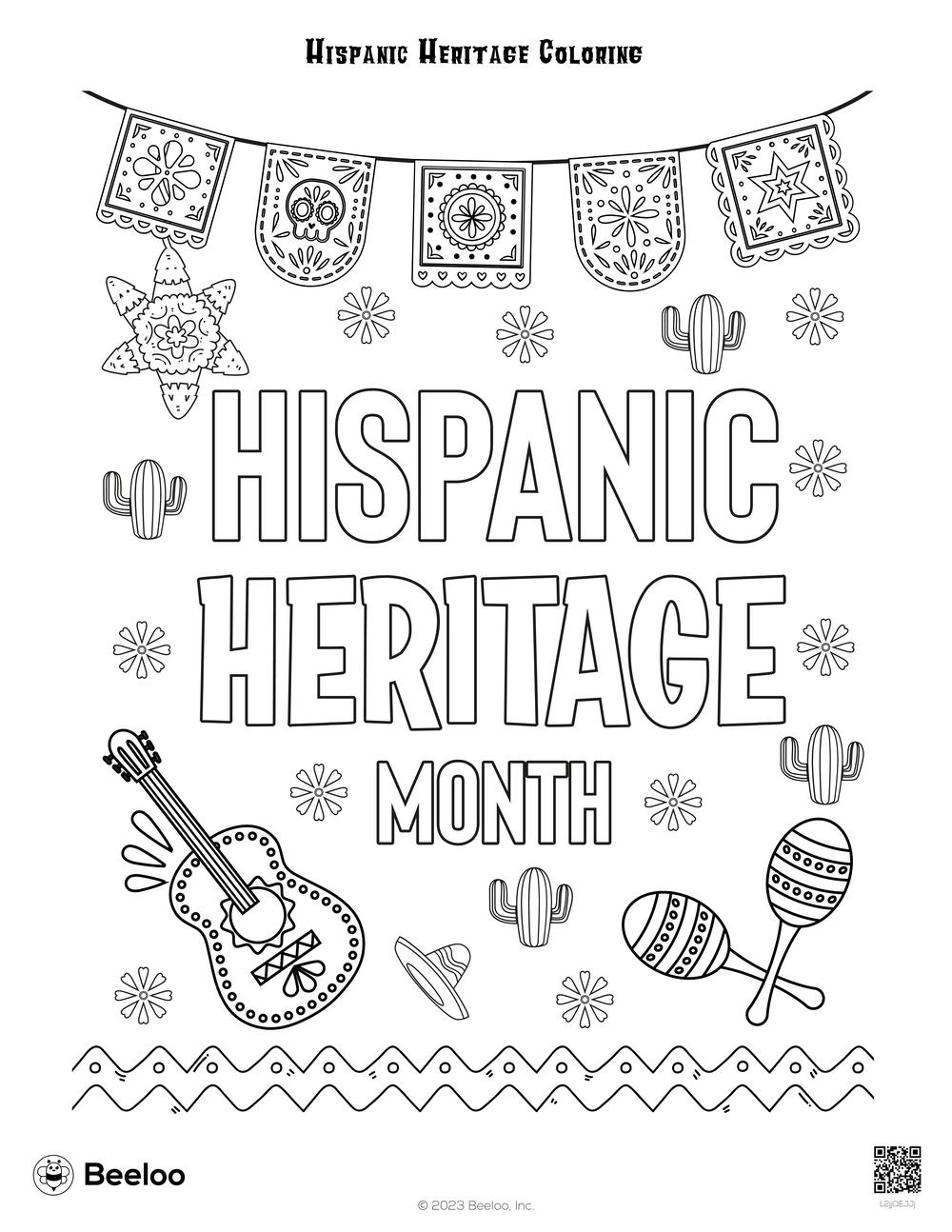 Hispanic Heritage themed Coloring Pages Beeloo Printable Crafts 