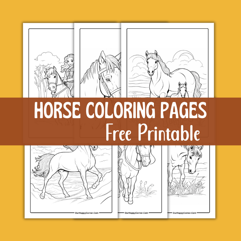 Horse Coloring Pages For Kids Free Printable Our Happy Corner