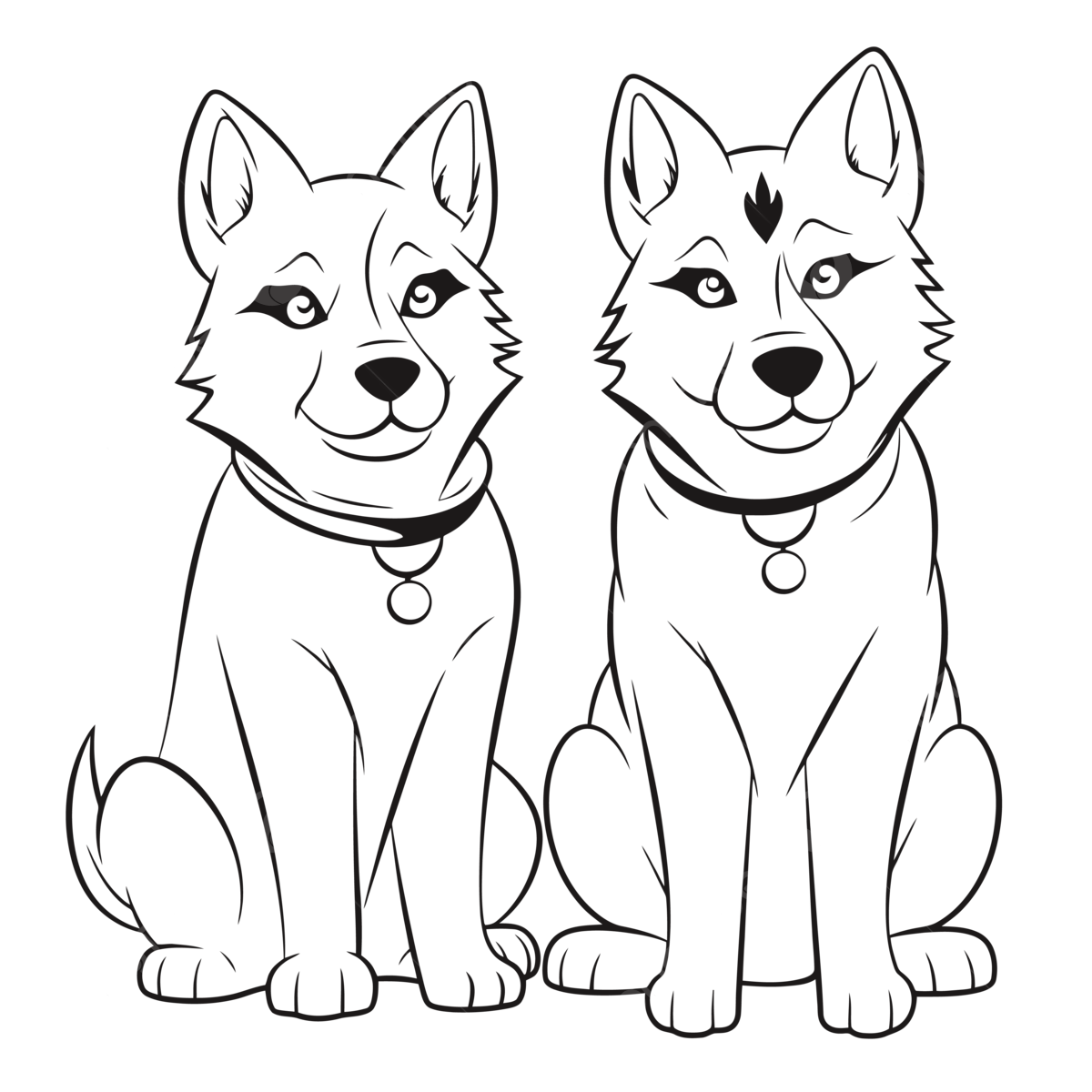 Husky Coloring Page PNG Transparent Images Free Download Vector Files Pngtree
