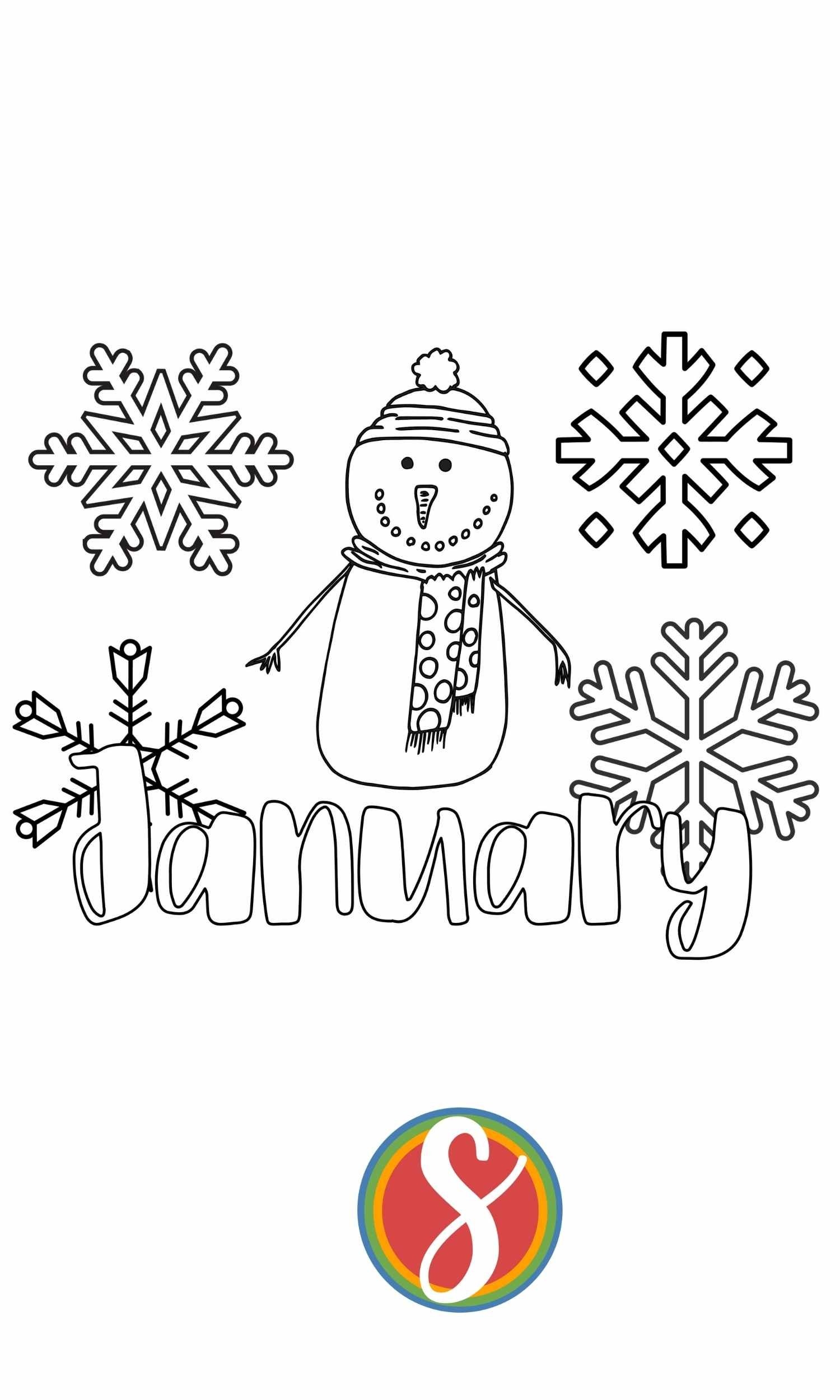 Free Printable January Coloring Pages