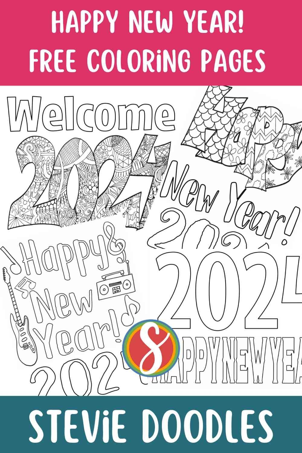 Free Printable Happy New Year Coloring Pages