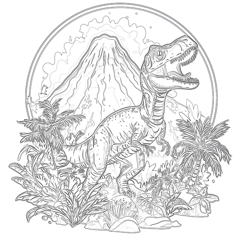Jurassic World Allosaurus Coloring Page Coloring Pages Mimi Panda