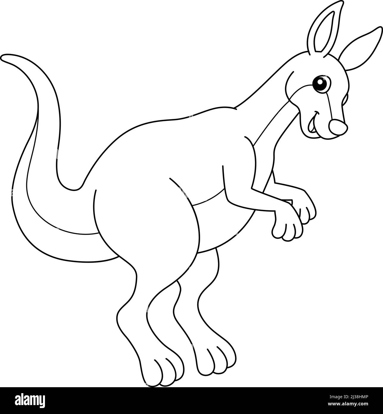 Kangaroo Animal Coloring Page Isolated For Kids Stock Vector Image Art Alamy