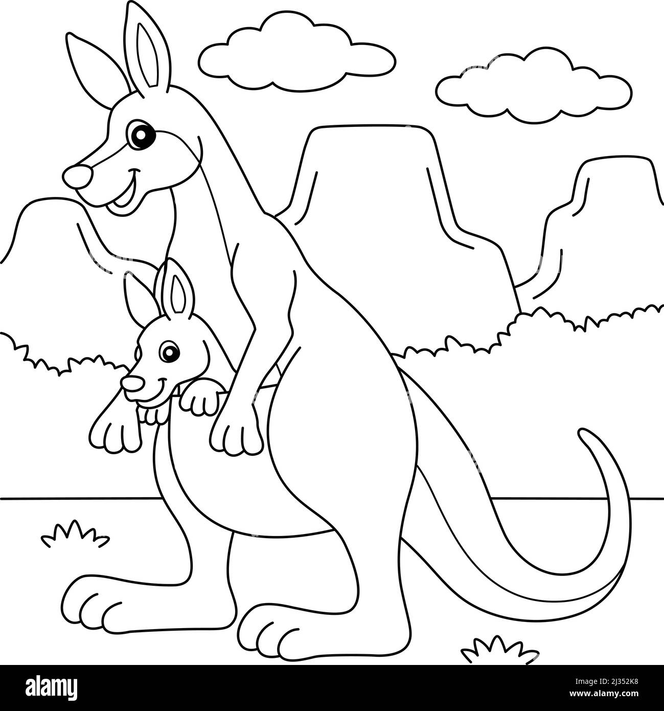 Printable Kangaroo Coloring Pages