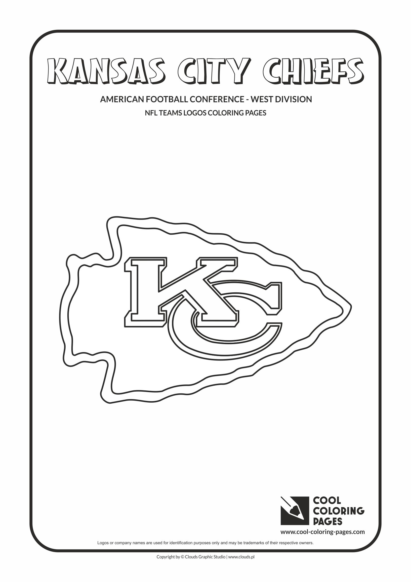 Kansas City Chiefs NFL American Football Teams Logos Coloring Pages