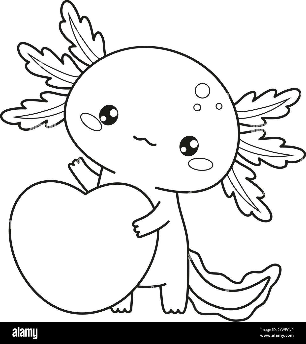 Kawaii Axolotl Coloring Page Hi res Stock Photography And Images Alamy