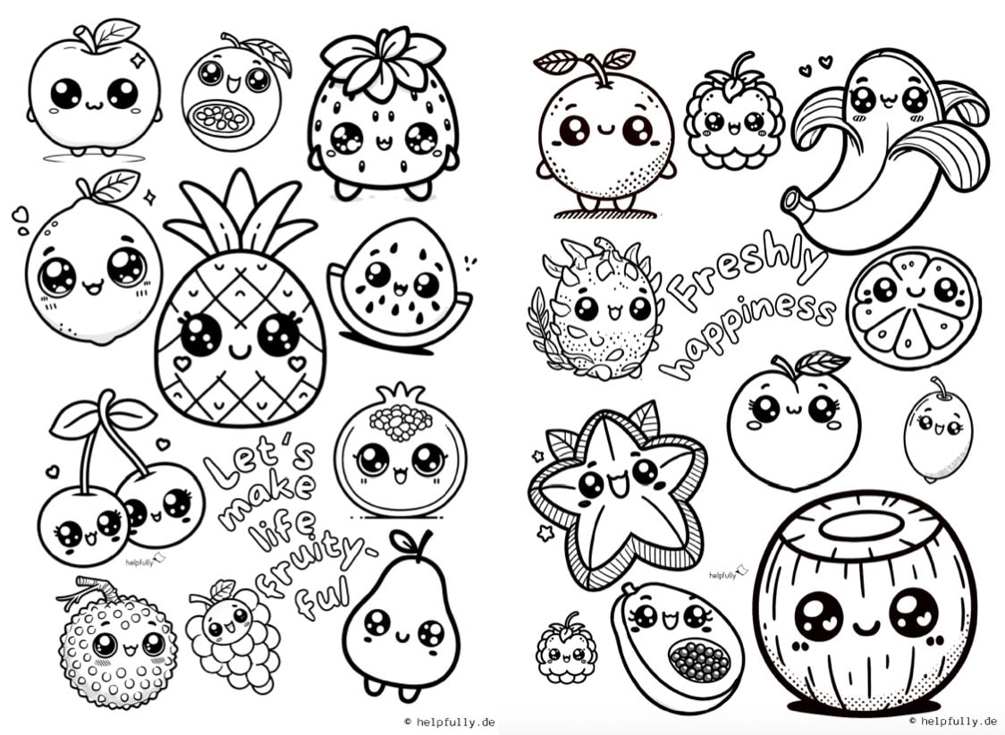 Cute Food Coloring Pages Free Printable