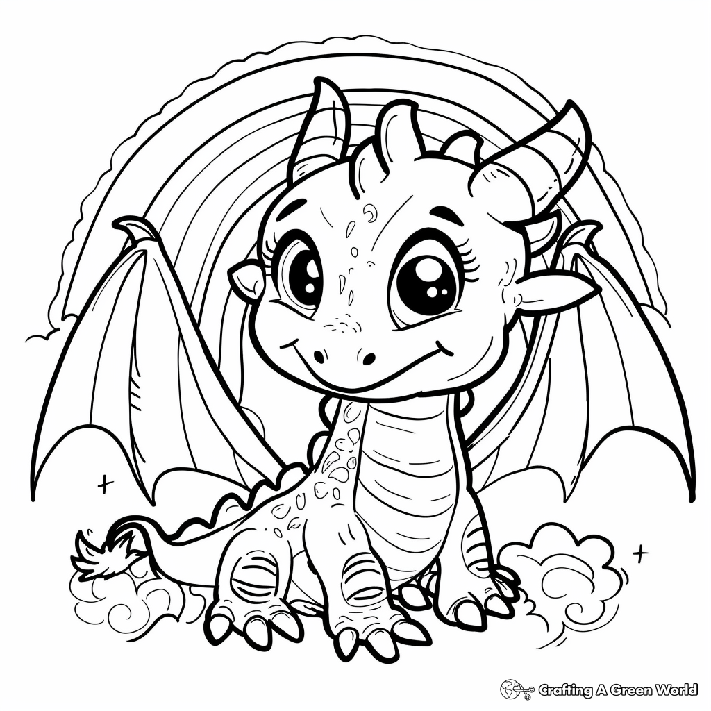 Kawaii Cute Dragon Coloring Pages Free Printable 