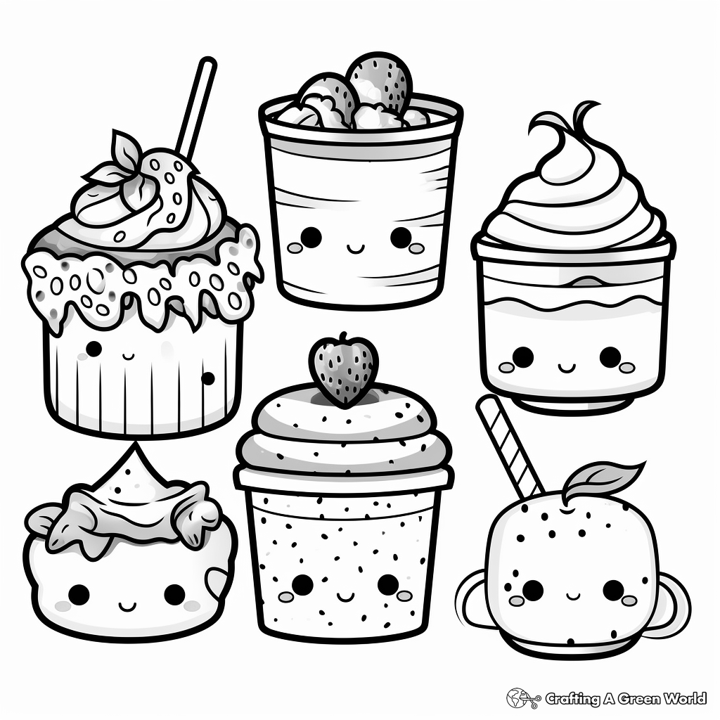 Kawaii Food Coloring Pages Free Printable 