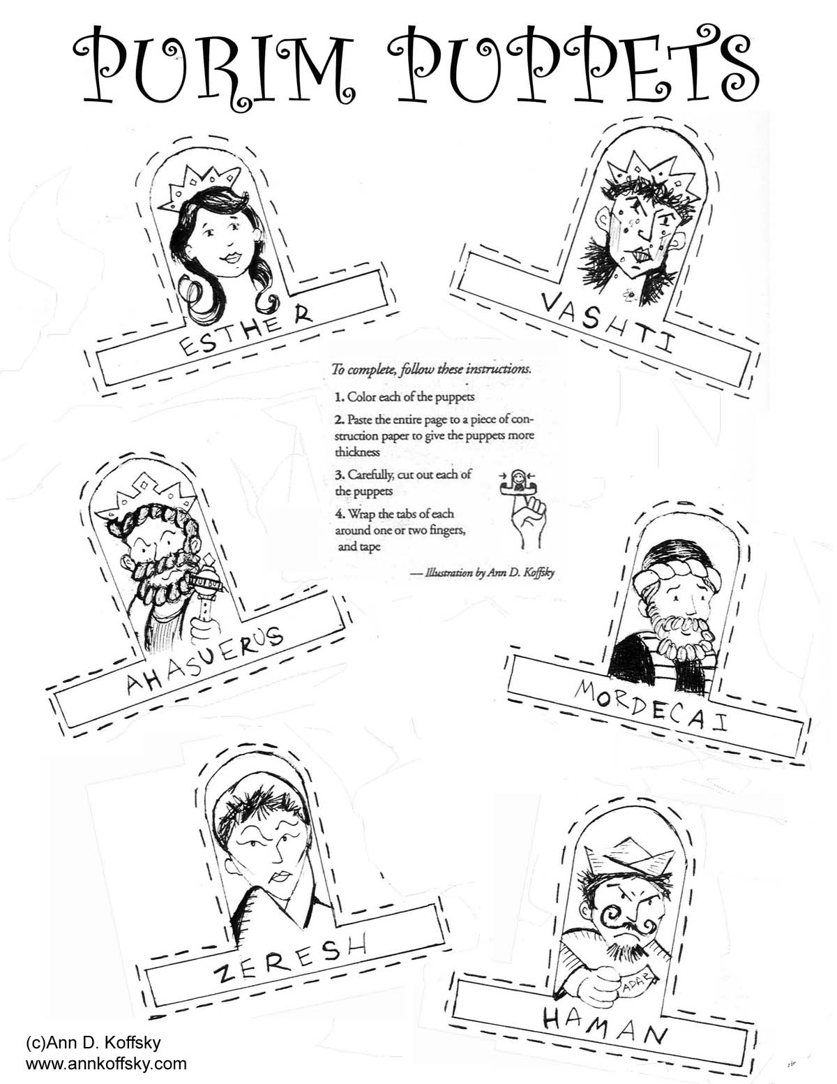 Purim Coloring Pages Printable