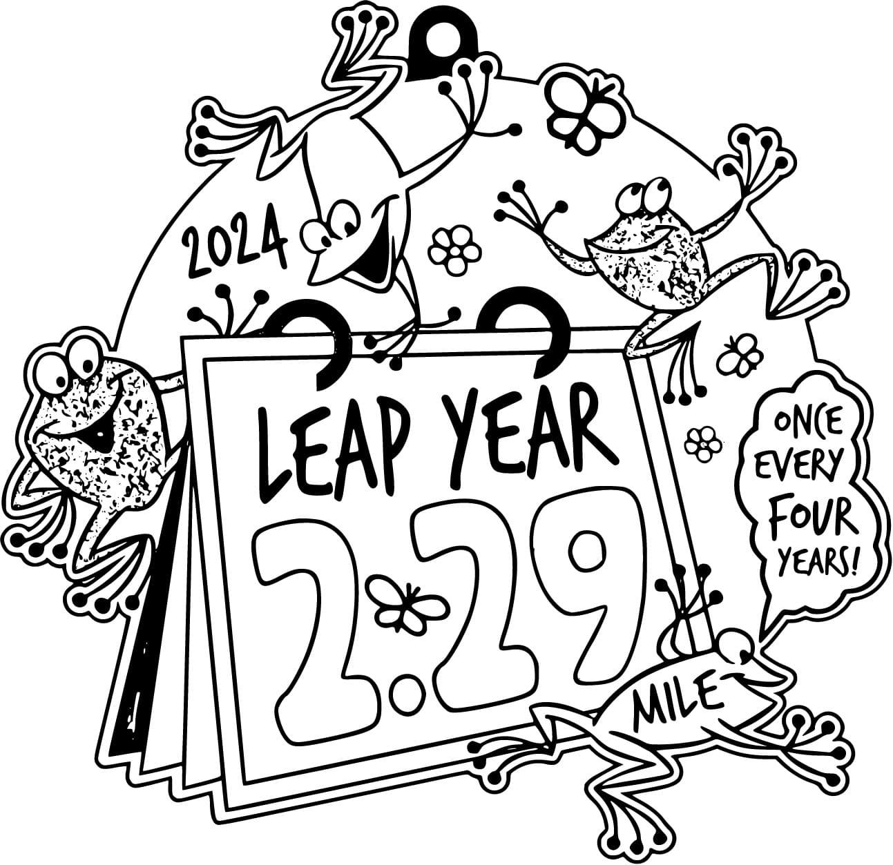 Leap Year Coloring Page Download Print Or Color Online For Free