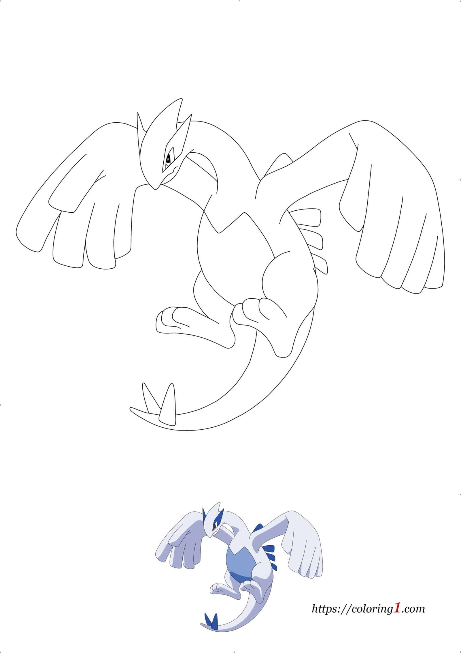 Legendary Pokemon Lugia Coloring Pages 2 Free Coloring Sheets 2021 