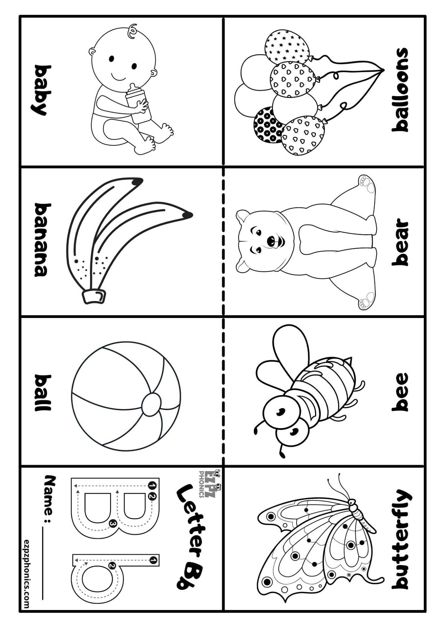 Letter B Printable Coloring Pages