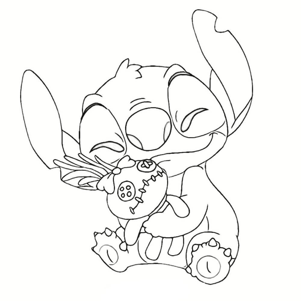 Printable Lilo Adorable Cute Stitch Coloring Pages