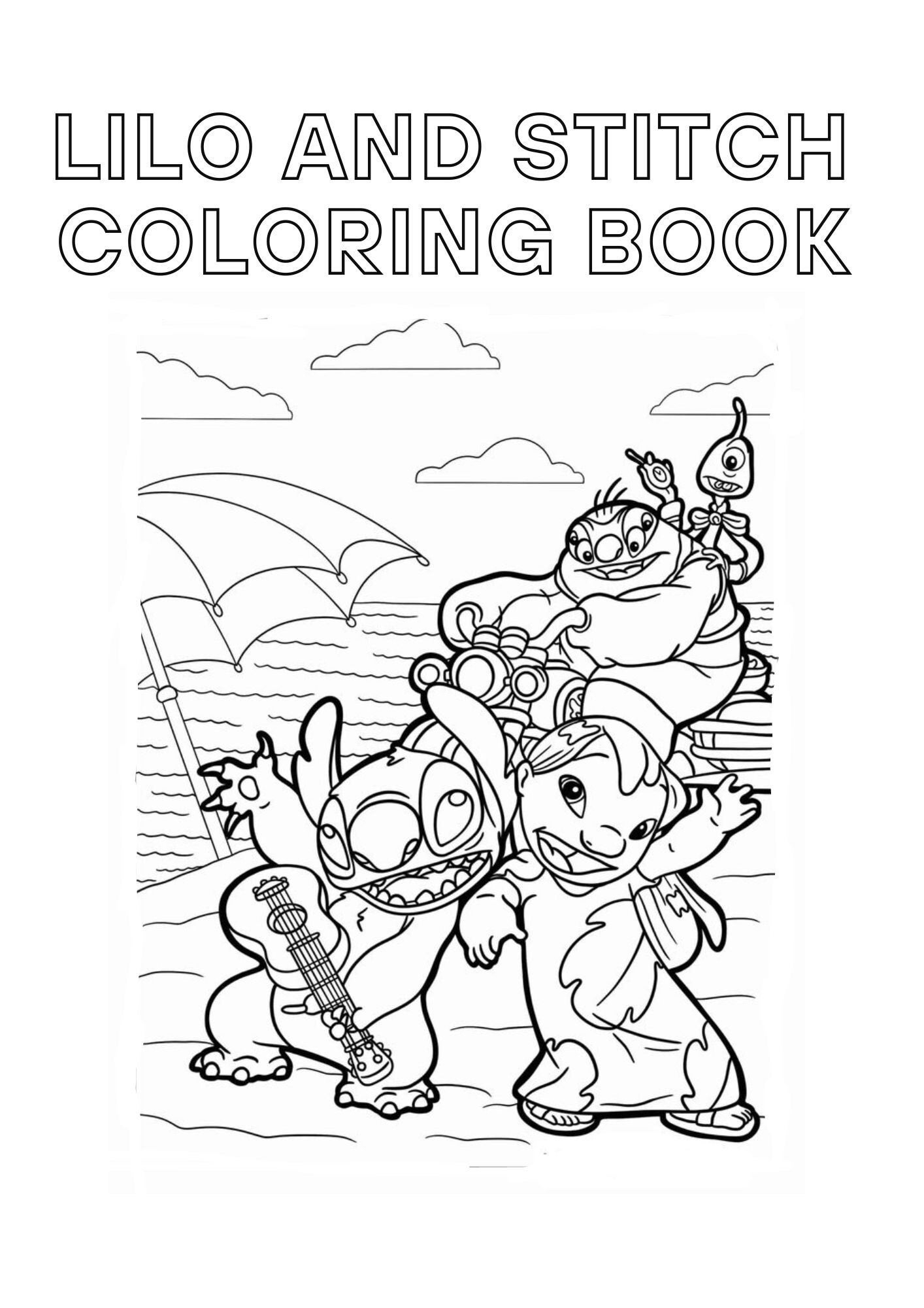 Lilo And Stitch Coloring Printable Pages Digital Download PDF Kids Activity 10 X Pages Etsy UK