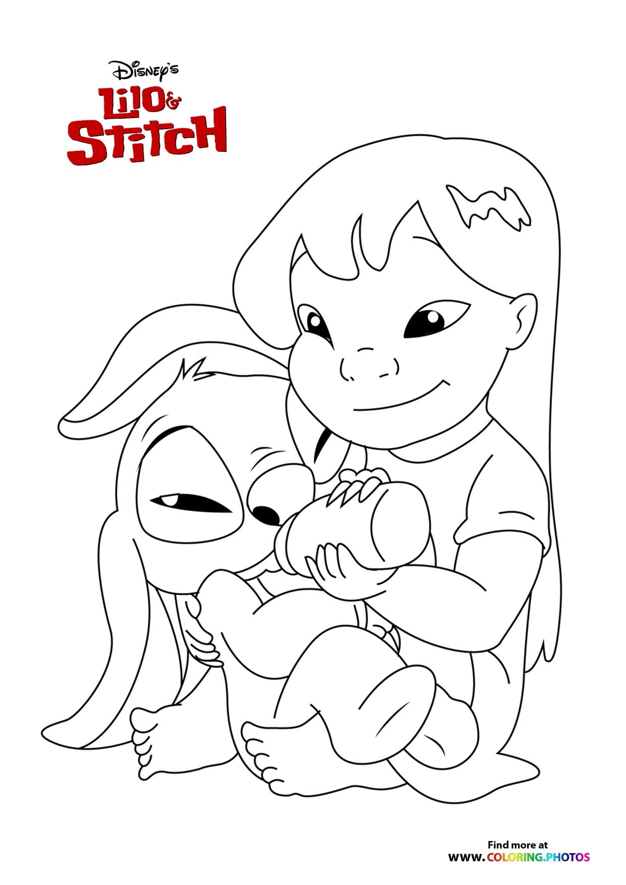 Lilo Feading Stitch Coloring Pages For Kids