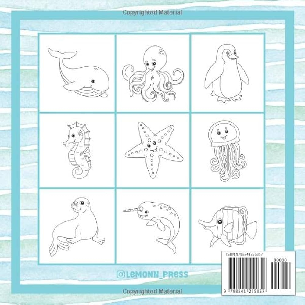 MARINE LIFE COLORING BOOK Stunning Sea Creatures And Ocean Animals Coloring Pages For Kids Cute Gift For Birthday Or Christmas By Press LeMonn Amazon ae