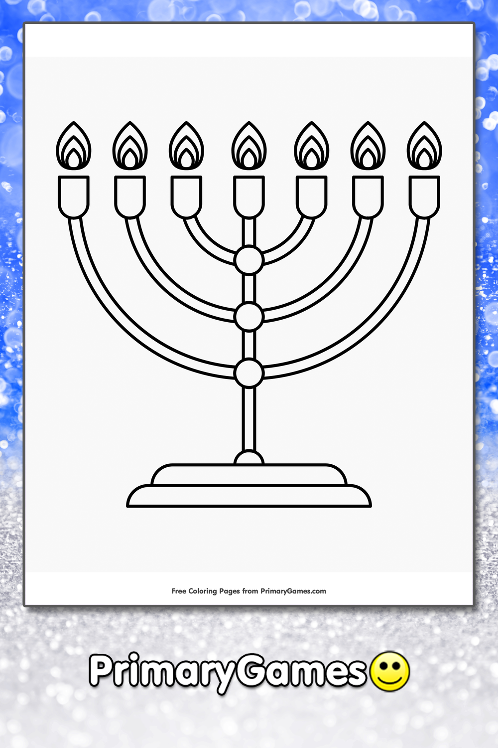 Menorah Coloring Page FREE Printable PDF From PrimaryGames
