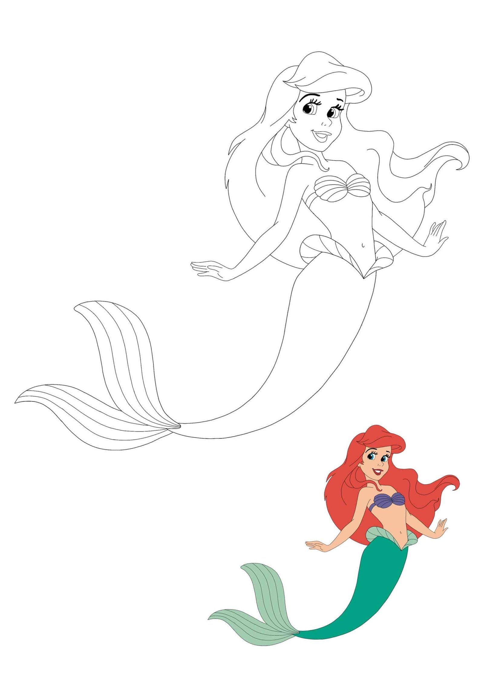 Free Coloring Pages Ariel