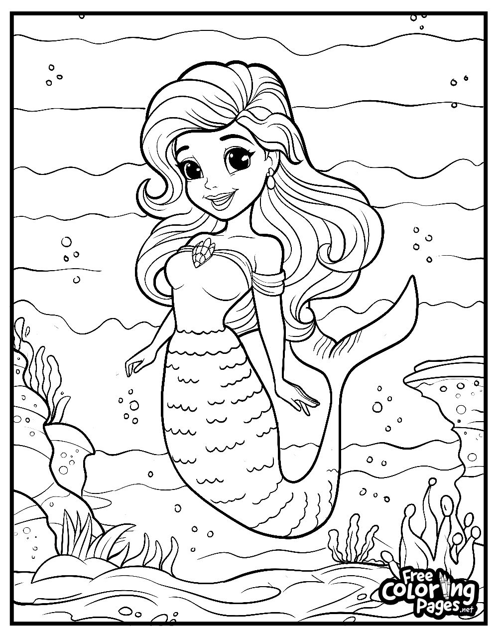 Mermaid Coloring Pages Ariel Coloring Pages FreeColoringPages