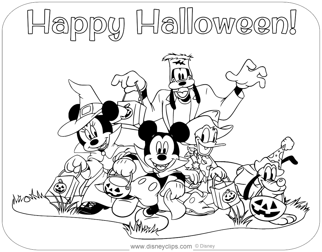 Mickey Mouse U0026 Friends Halloween Coloring Pages Disney Halloween Fun
