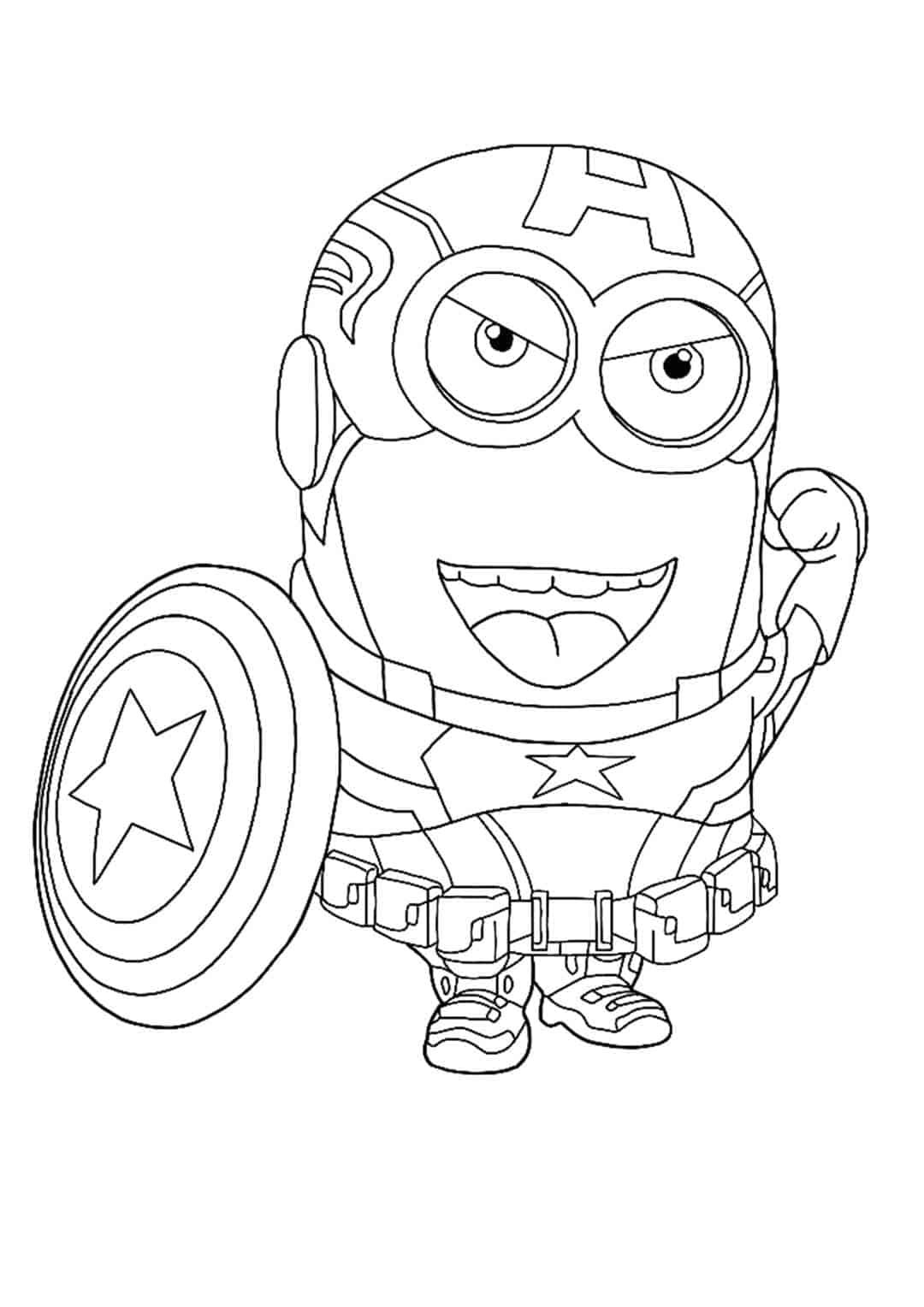 Minion Captain America Coloring Pages 4 Free Printable Coloring Sheets 2021 