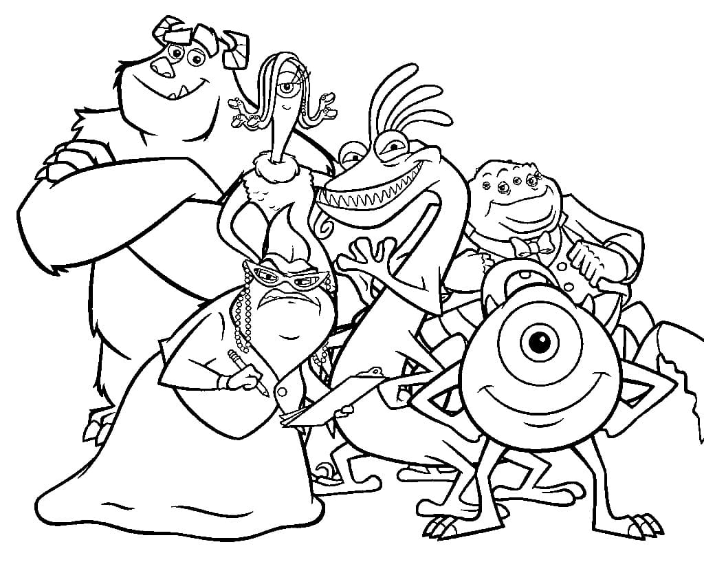 Monsters Inc Characters Coloring Page Download Print Or Color 