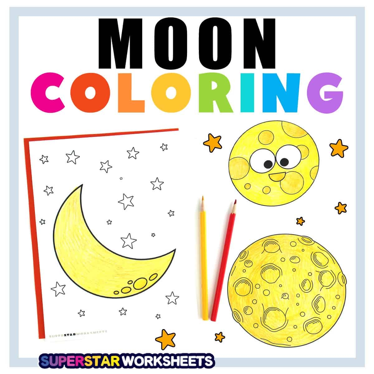 Moon Coloring Pages Superstar Worksheets