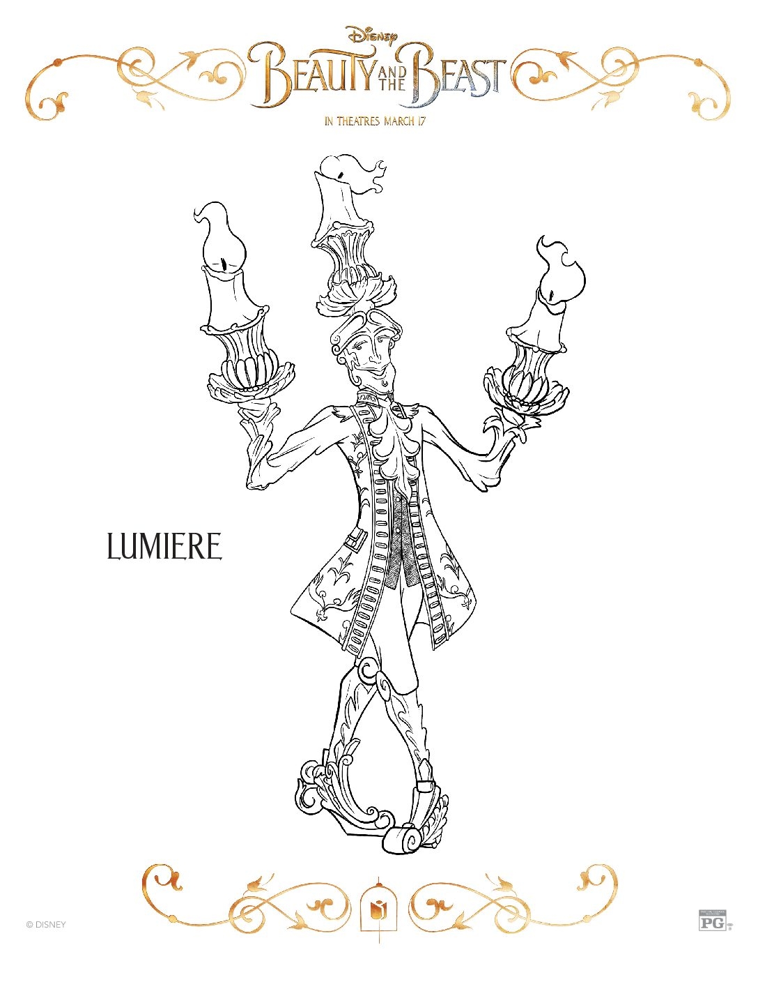 Beauty And The Beast Coloring Pages Free