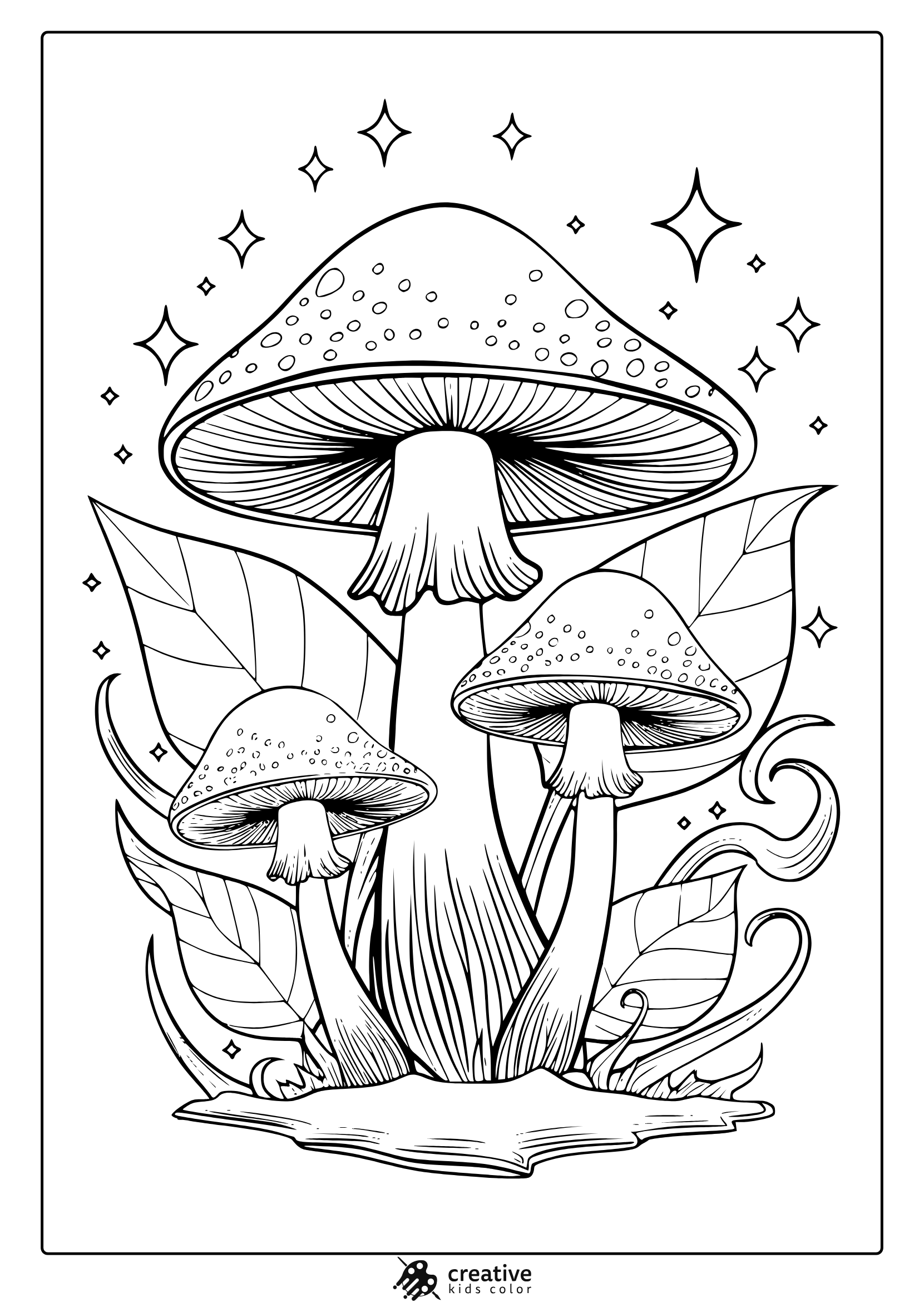 Printable Trippy Mushroom Coloring Pages