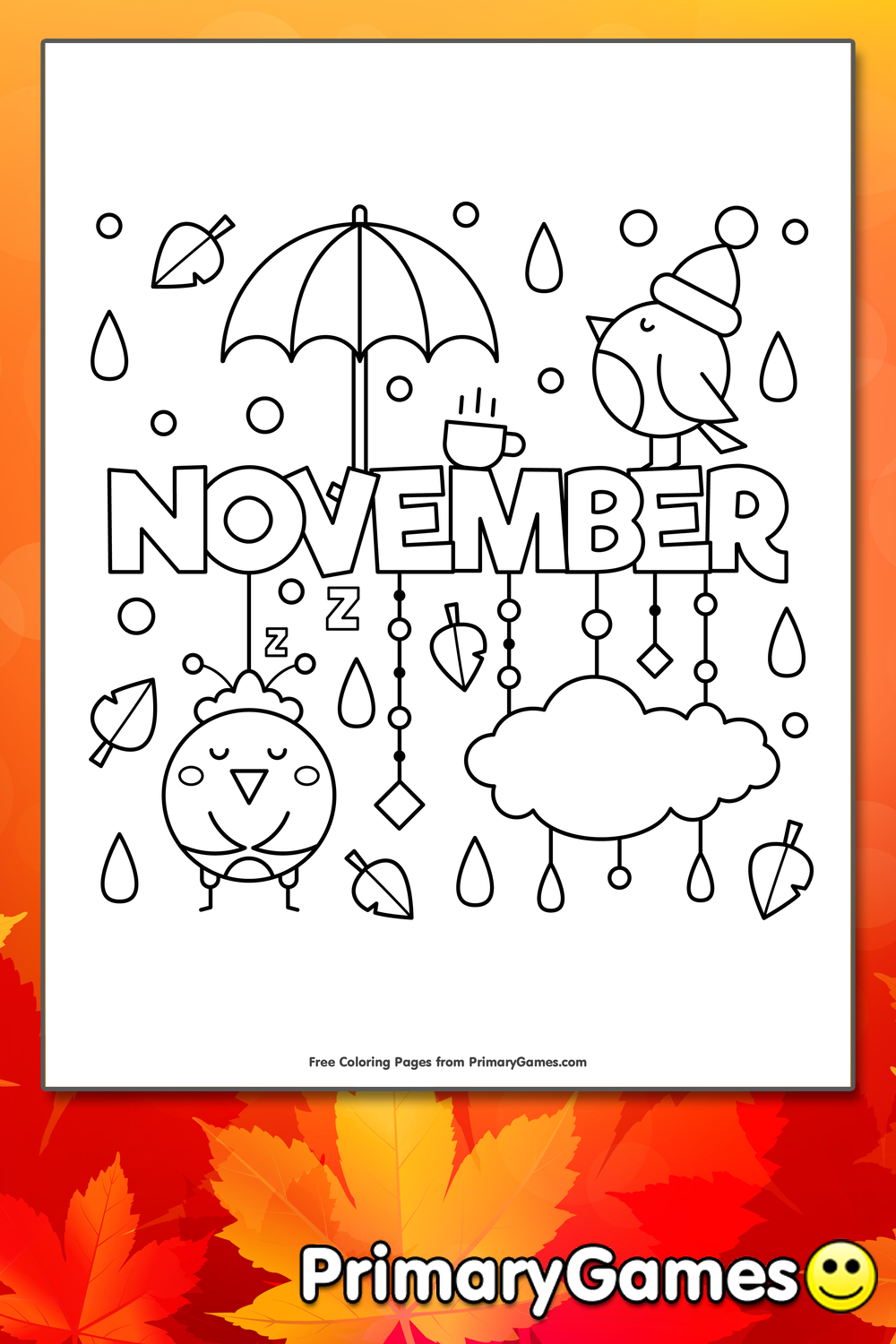 November Coloring Page FREE Printable PDF From PrimaryGames