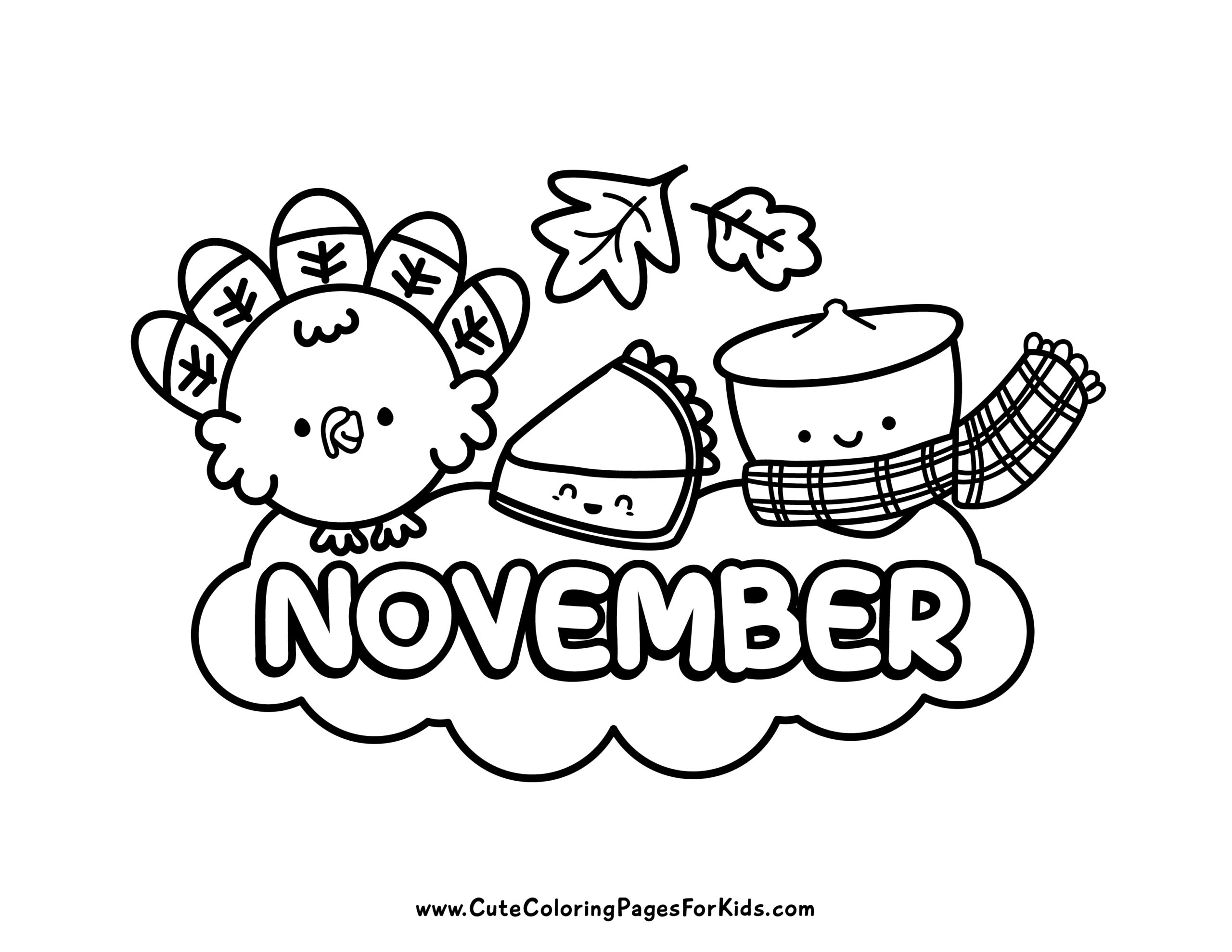 November Coloring Pages 5 Free Printables For Kids Cute Coloring Pages For Kids