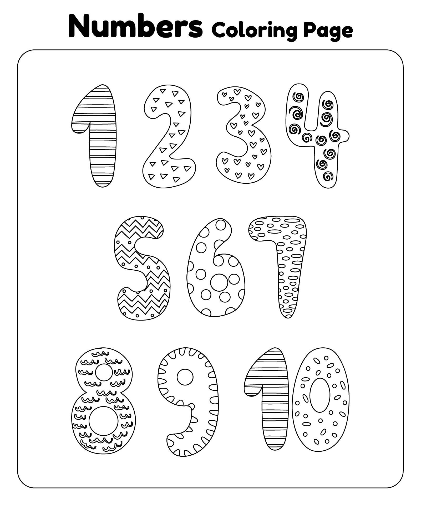 Number Coloring Pages 1 10 Worksheets FREE Printable Worksheets Library