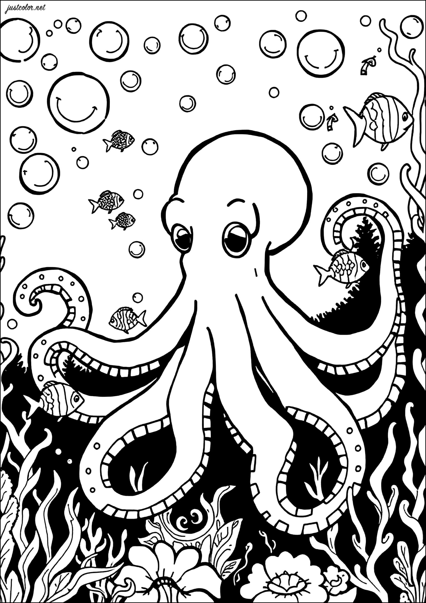 Octopus Coloring Page Printable