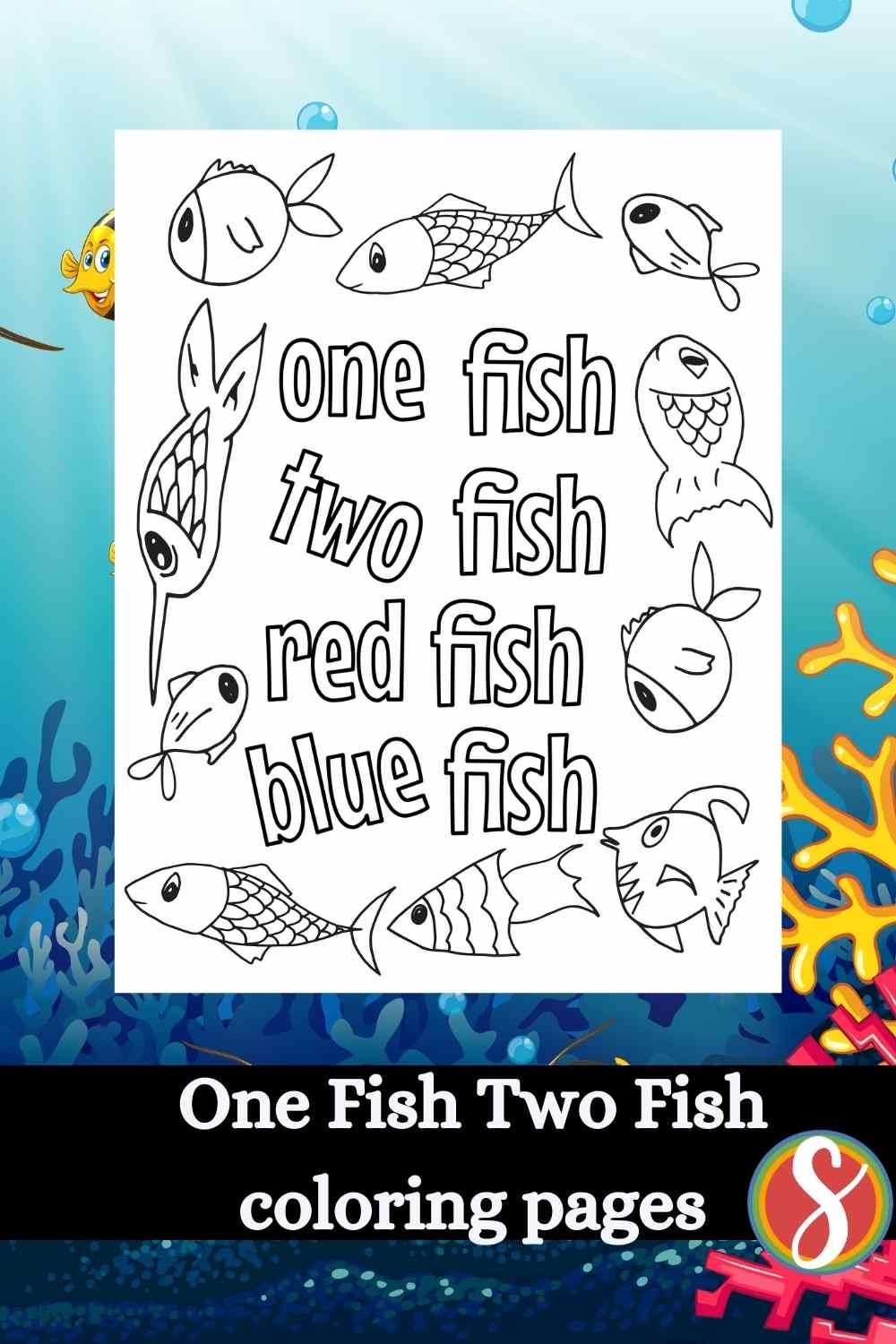 One Fish Two Fish Red Fish Blue Fish Coloring Pages Stevie Doodles