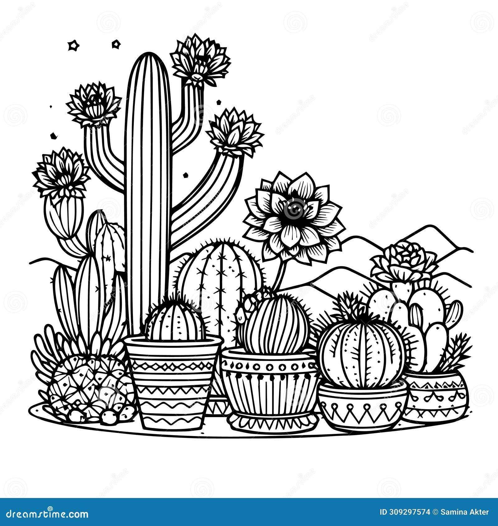 Cactus Coloring Pages Printable