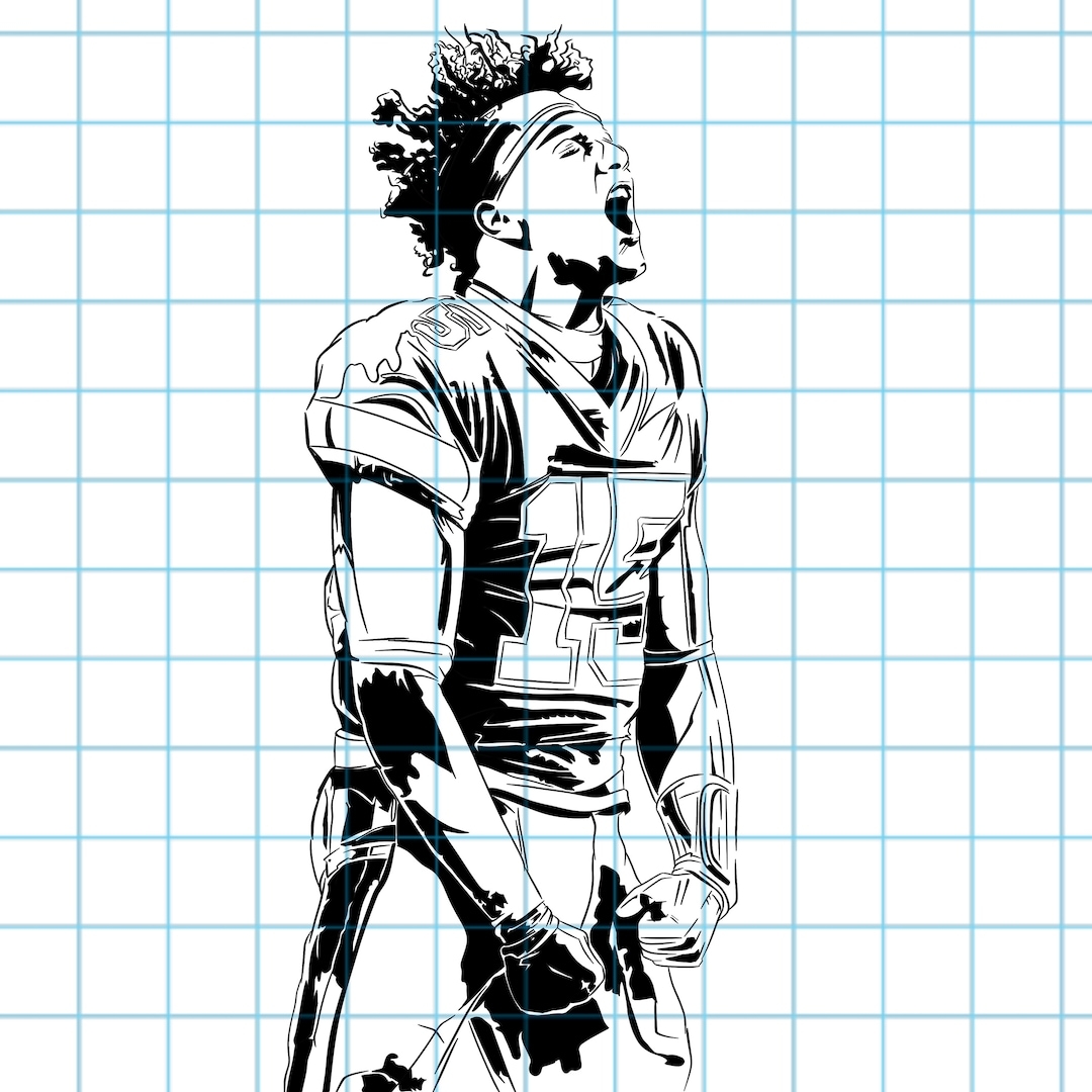Patrick Mahomes Svg Cricut Cutfile Coloring Page Mahomes Tshirt Design Etsy