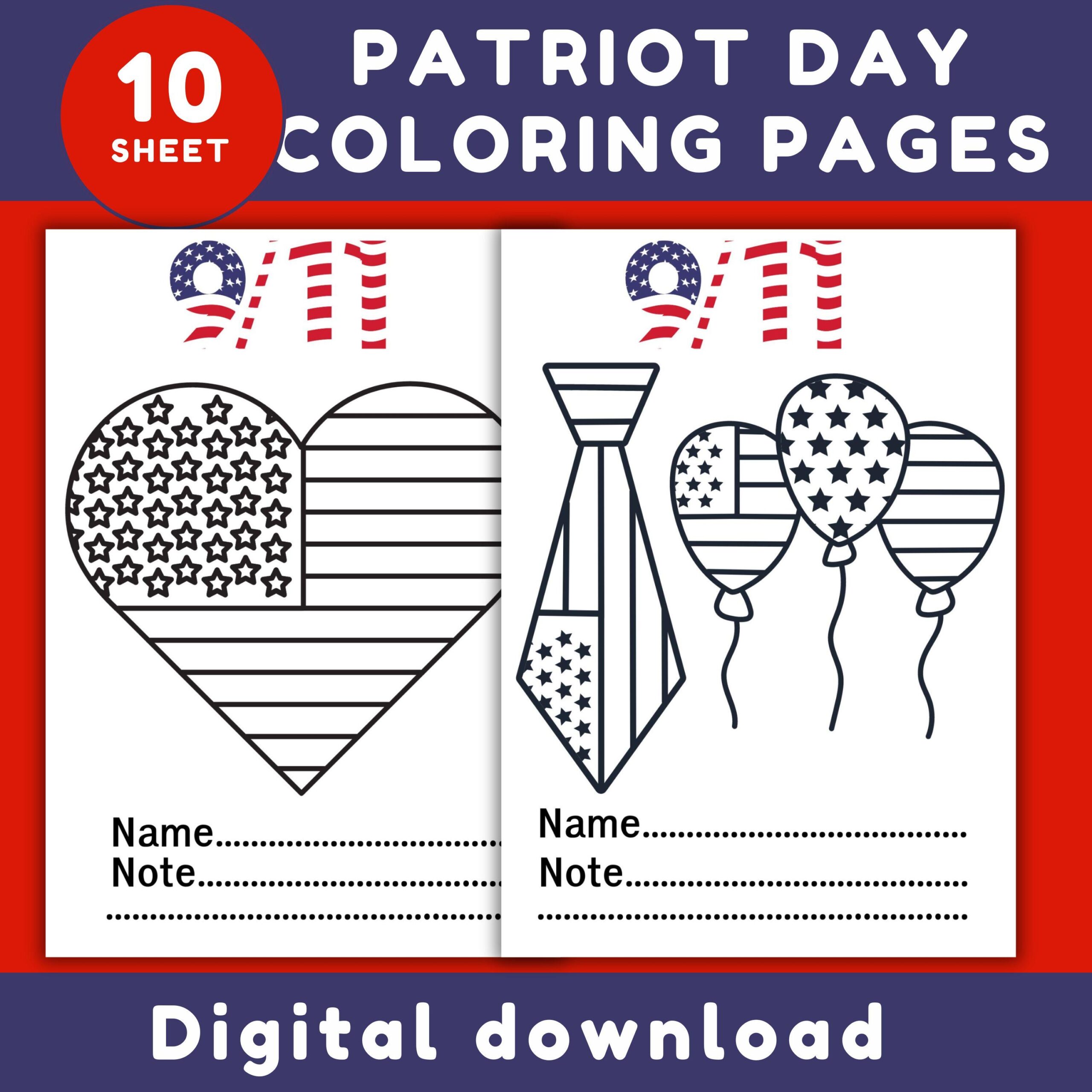 Patriot Day Coloring Pages September 11th Coloring Pages 9 11 Coloring Pages Etsy