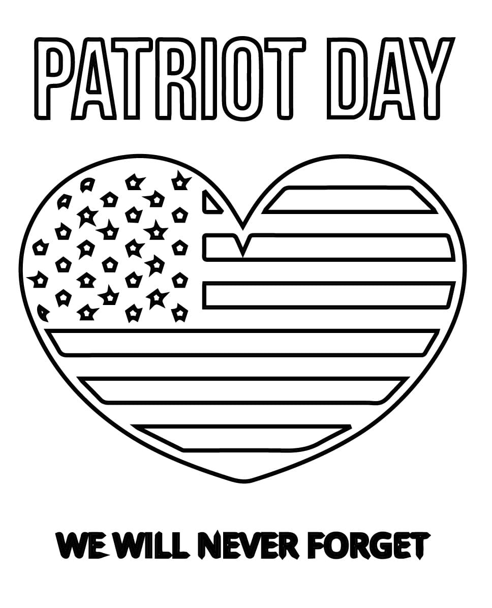 Patriot Day Heart Coloring Page Download Print Or Color Online For Free